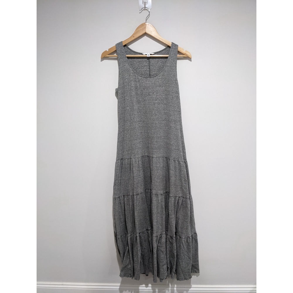 Cabi Grey Summer Resort Tiered Maxi Dress Size Small